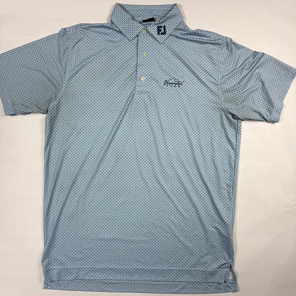 FootJoy Mens Golf Polo Shirt Blue Diamond Verandah Club Size M Fits L